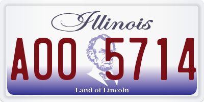 IL license plate A005714