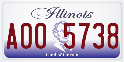 IL license plate A005738