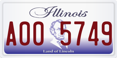 IL license plate A005749