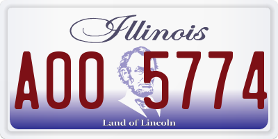 IL license plate A005774