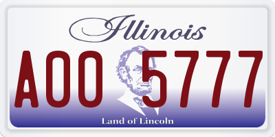 IL license plate A005777
