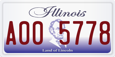 IL license plate A005778