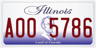 IL license plate A005786