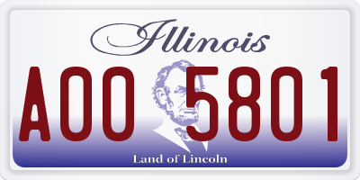 IL license plate A005801