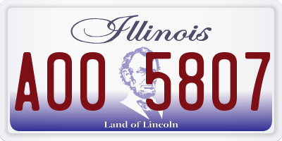 IL license plate A005807