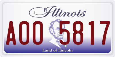 IL license plate A005817