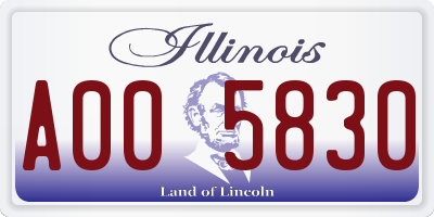 IL license plate A005830
