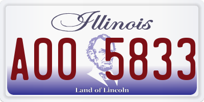 IL license plate A005833
