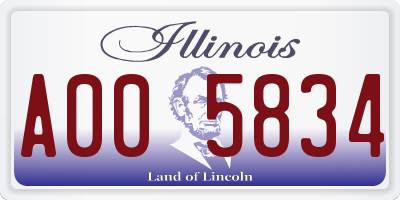 IL license plate A005834