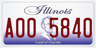 IL license plate A005840