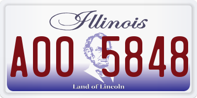 IL license plate A005848