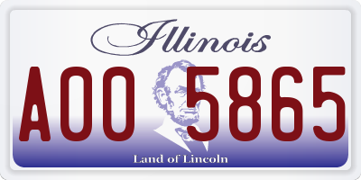 IL license plate A005865
