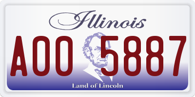 IL license plate A005887
