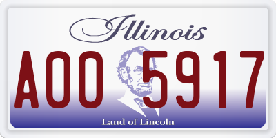 IL license plate A005917