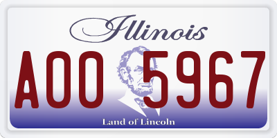 IL license plate A005967