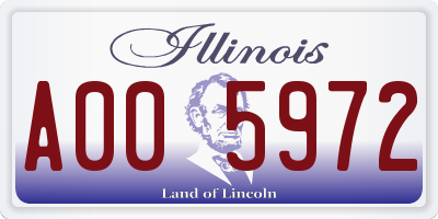 IL license plate A005972