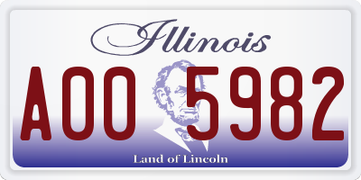 IL license plate A005982
