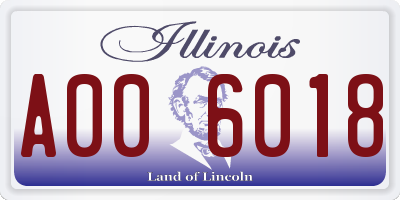 IL license plate A006018