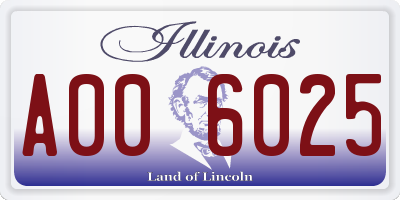 IL license plate A006025