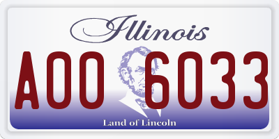 IL license plate A006033