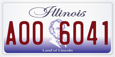 IL license plate A006041