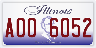IL license plate A006052
