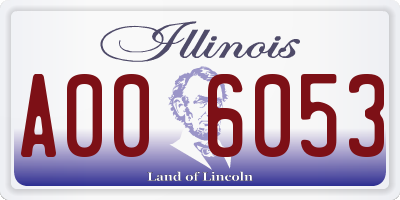 IL license plate A006053