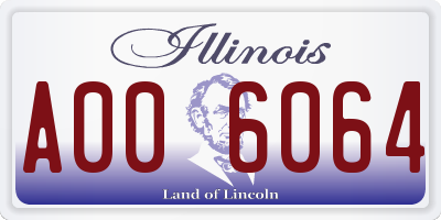 IL license plate A006064