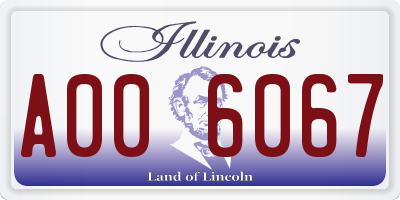 IL license plate A006067