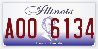 IL license plate A006134