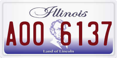 IL license plate A006137