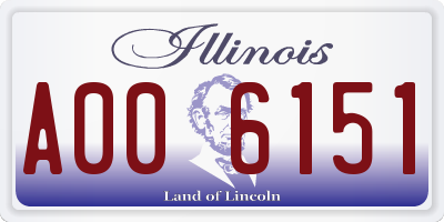 IL license plate A006151