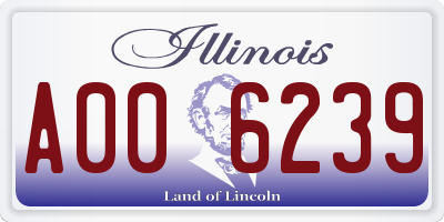 IL license plate A006239