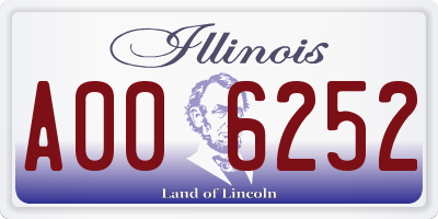 IL license plate A006252