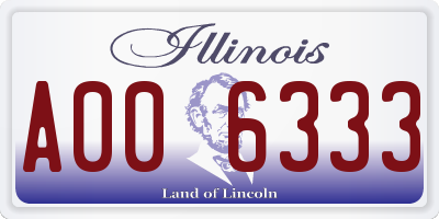 IL license plate A006333