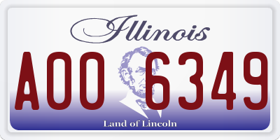 IL license plate A006349