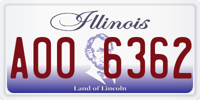 IL license plate A006362