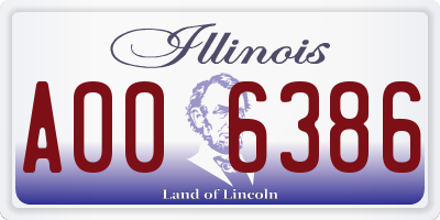 IL license plate A006386