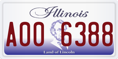 IL license plate A006388