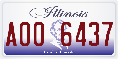 IL license plate A006437