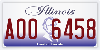 IL license plate A006458