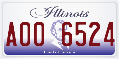 IL license plate A006524