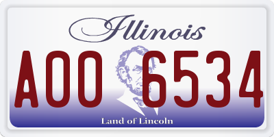 IL license plate A006534