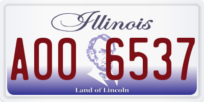 IL license plate A006537