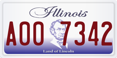 IL license plate A007342