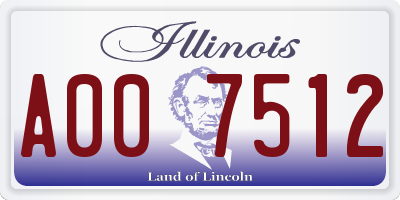 IL license plate A007512