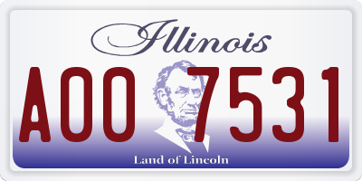 IL license plate A007531
