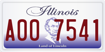 IL license plate A007541