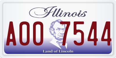 IL license plate A007544
