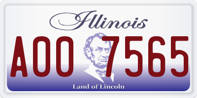 IL license plate A007565